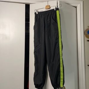 charcoal & lime green accented lightweight joggers